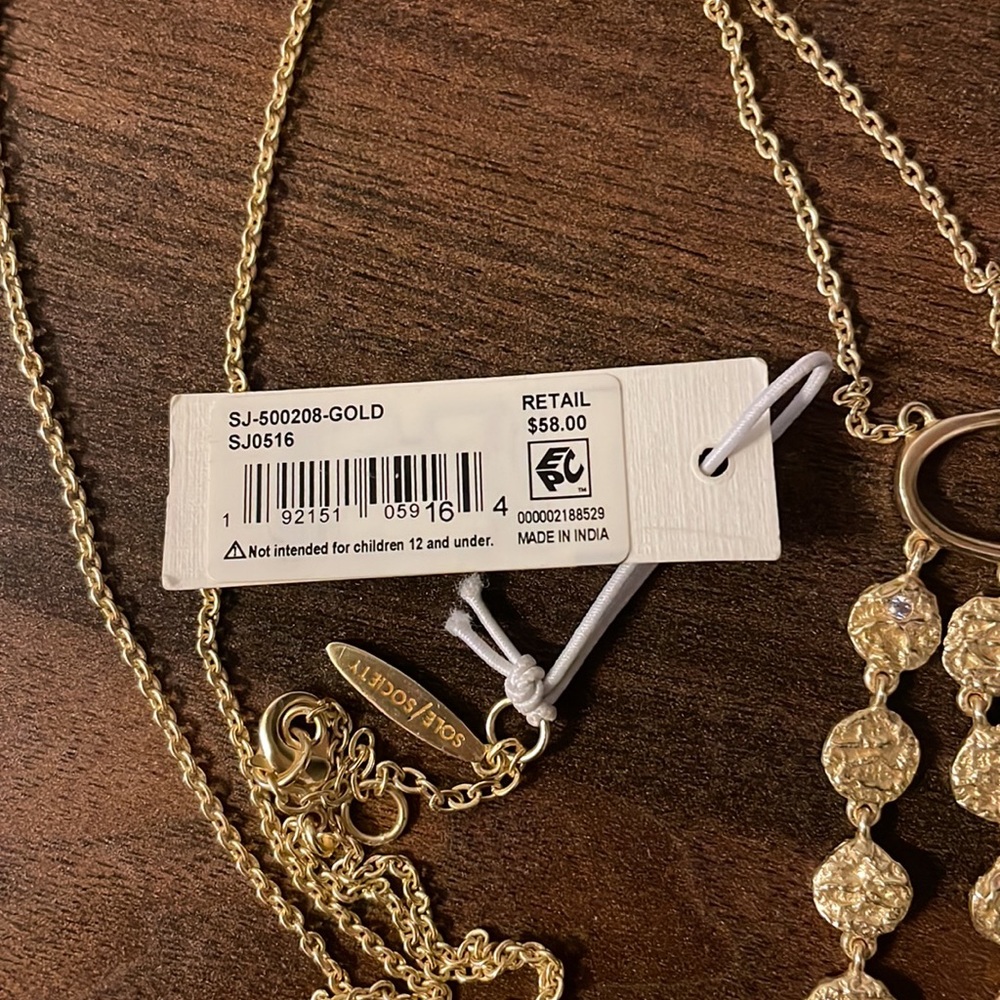 NWT Sole Society Disc Chain Pendant Necklace - Picture 5 of 5
